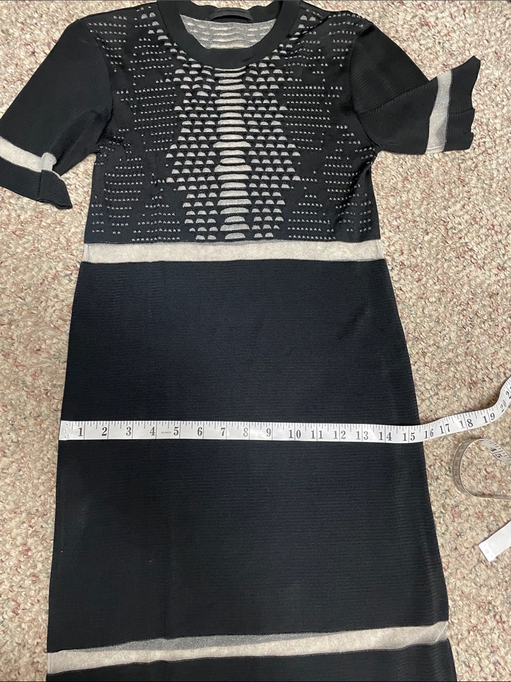 Alexander wang sheer silver mesh cut out Knit Short-Sleeve Dress- cool - Picture 7 of 10